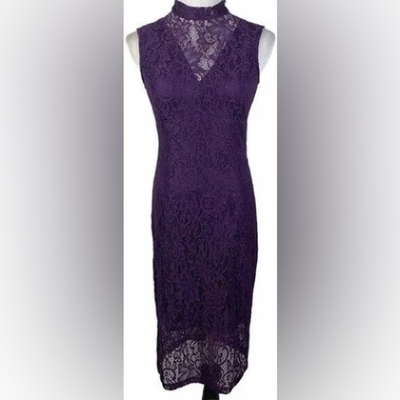 En Focus lace purple sheath dress sz 12 - Picture 1 of 7
